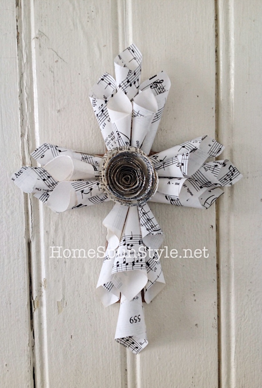 Mini Paper Hymnal Cross DIY