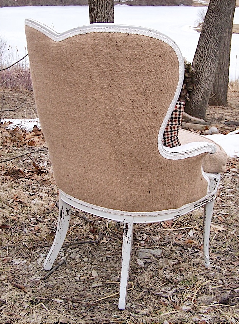 Women’s Retreat Booth and A Burlap Upholstered Chair