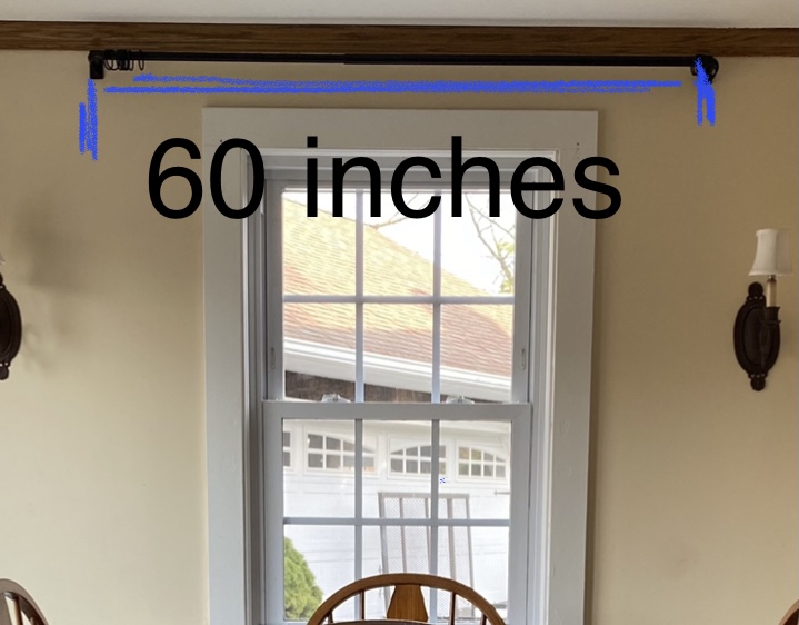window with measurements for curtains