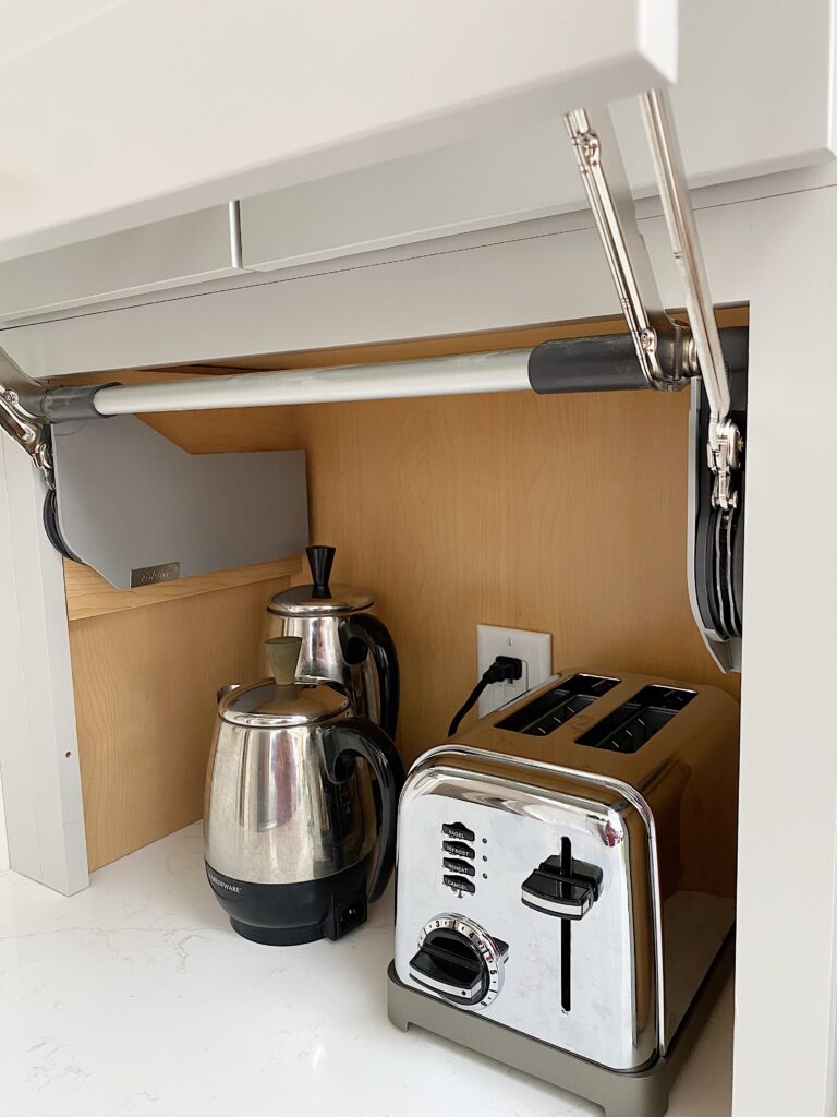 appliance garage for toaster and coffee pots